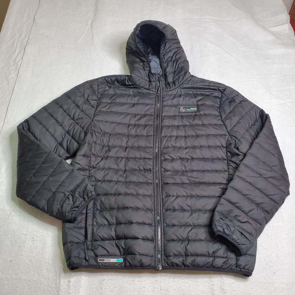 Mercedes AMG Petronas Mens Puffer Jacket Black Formula One Team XXL